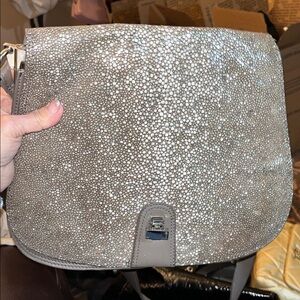Gray Stingray-Texture Crossbody Bag - Badgley Mischka
